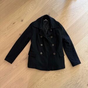 GAP Women's Classic Black Pea Coat Winter Jacket